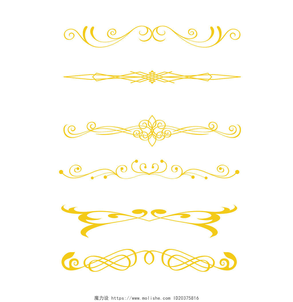 金色欧式花纹边框素材